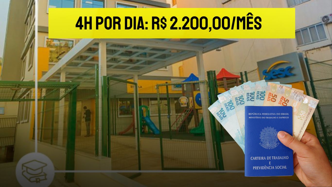 Trabalhe 4 horas no SESC: Processo seletivo para Auxiliar de Classe com salário de até R$ 2.200,00 – Inscreva-se Agora!