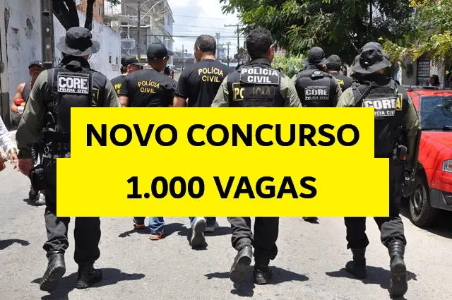 Imagem de policiais civis em ação" Legenda: "A nova fase da Polícia Civil do Espírito Santo: 1.000 novas vagas para oficiais investigadores!